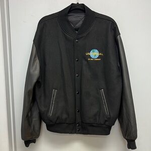 Vintage Universal Studios MCA Company Wool / Leather Varsity Bomber Jacket L